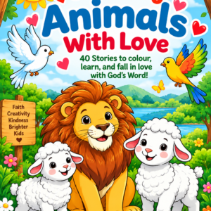 Colouring Animals With Love Christian colouring book cover by Jenilda Frank